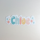 Shiny Bubble Floral Waterproof Name Stickers