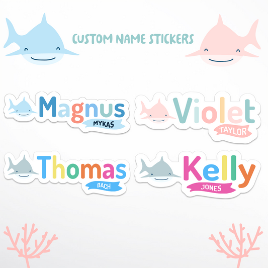 colourful custom name stickers 